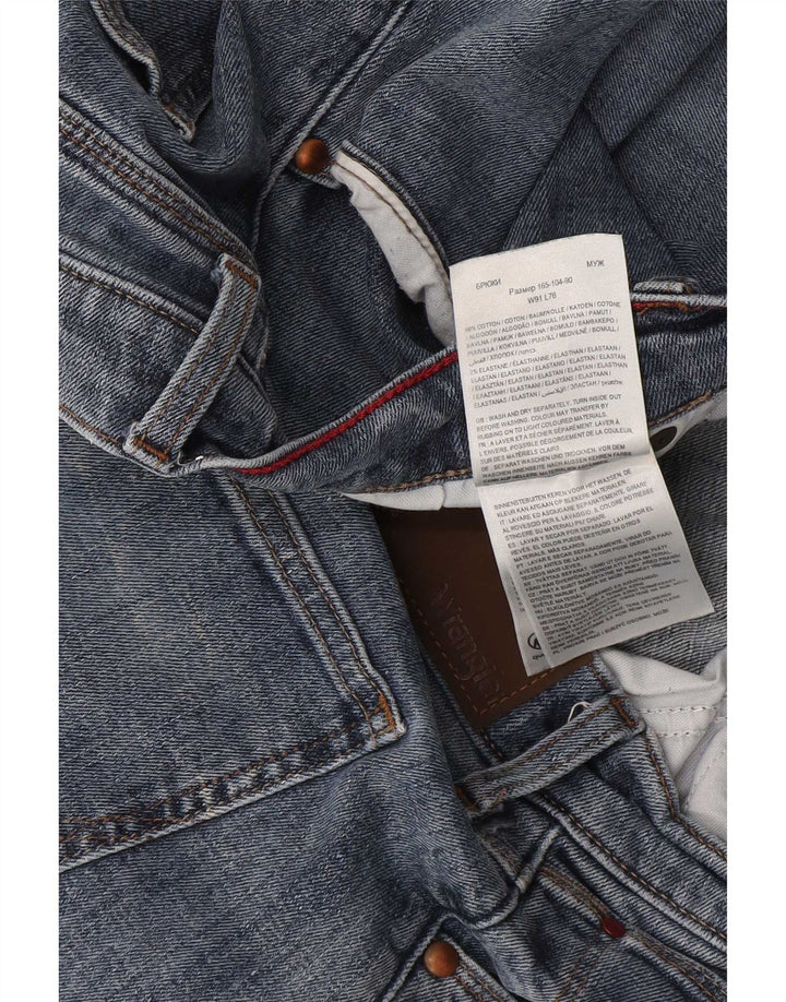 Wrangler Mens Regular Straight Jeans W36 L30 Blue Cotton