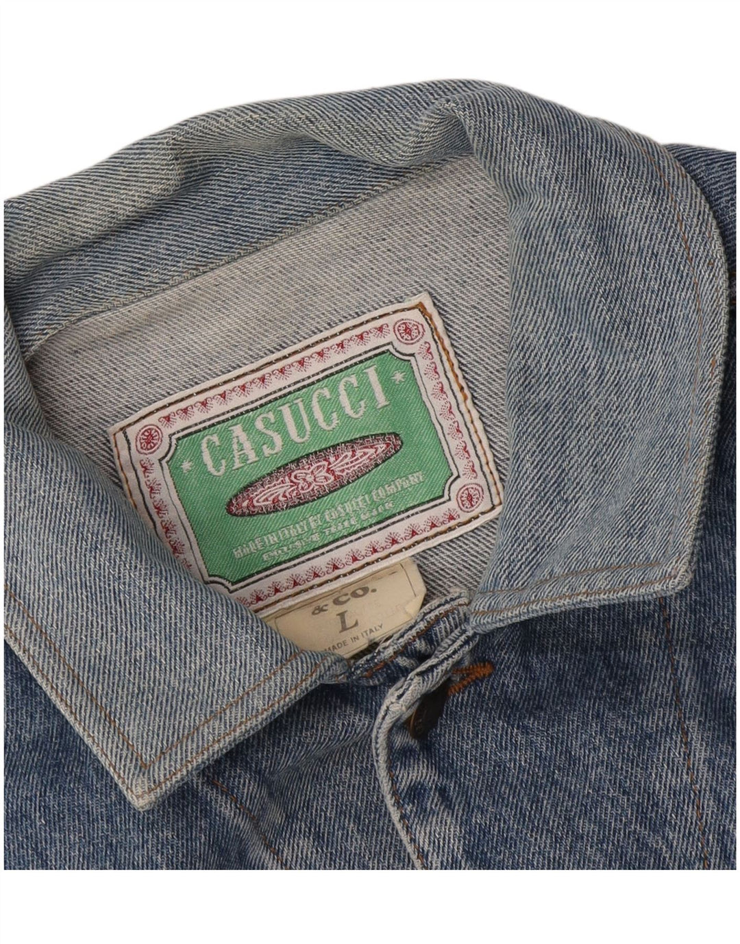 Casucci Giacca in denim da uomo UK 40 Large Blu Cotone