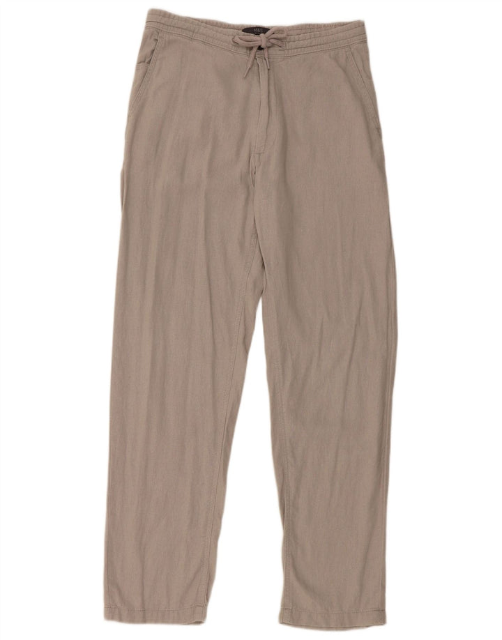 Marks & Spencer Damen Regular Straight Chino-Hose W30 L31 Graues Leinen