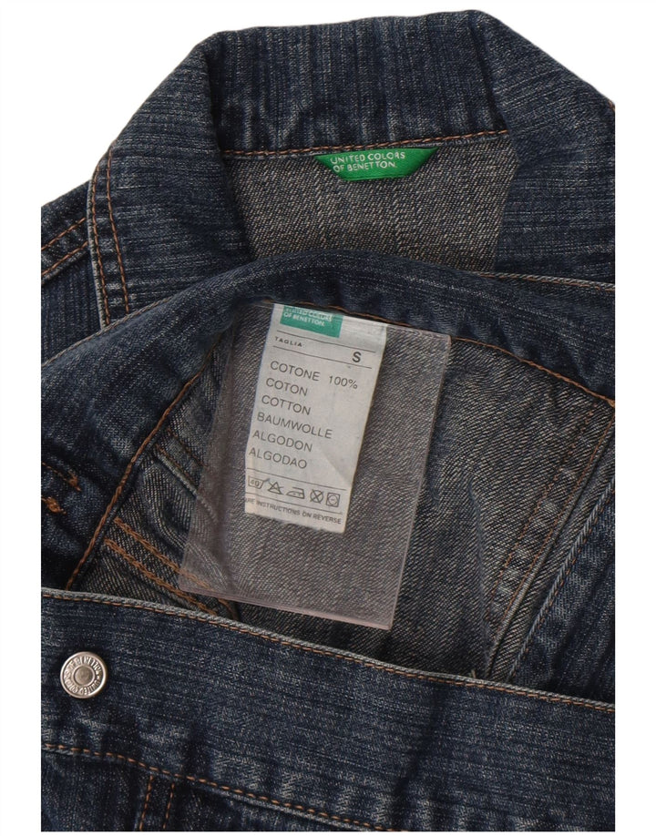 Benetton Womens Denim Jacket UK 10 Small Blue Cotton