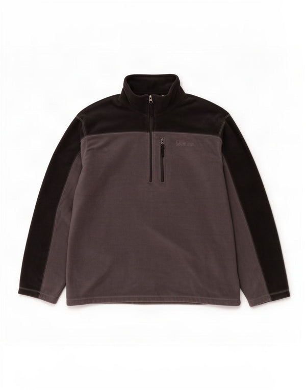 Mountain Warehouse Herren-Fleecepullover mit Reißverschluss am Kragen, 3XL, Grau, Farbblock