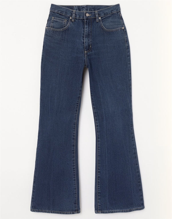 Wild Jeans Damen High Rise Flared IT 42 Medium W26 L30 Blaue Baumwolle