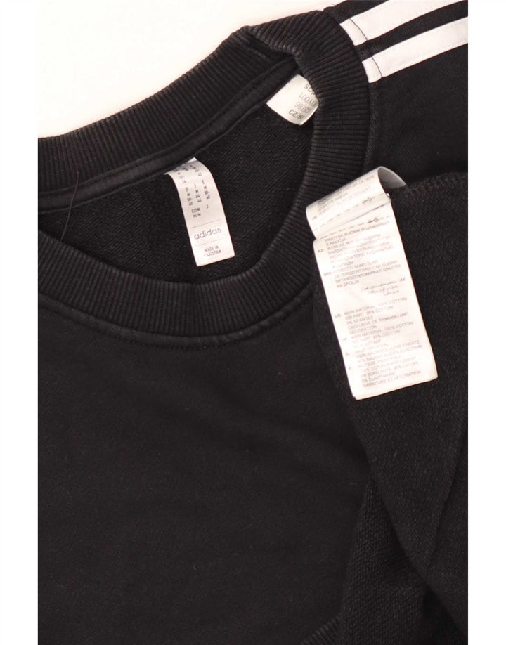 Pulover adidas supradimensionat pentru femei UK 12/14 bumbac mediu negru