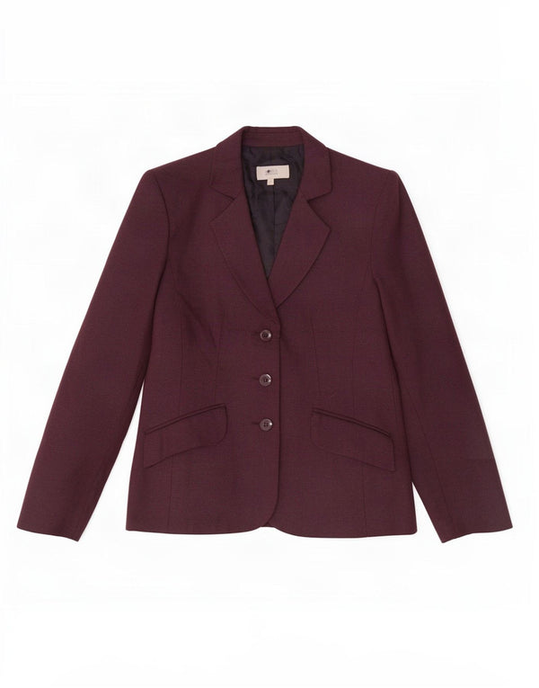 Marks & Spencer Γυναικείο Μπουφάν Blazer UK 14 Medium Maroon Ψαροκόκαλο