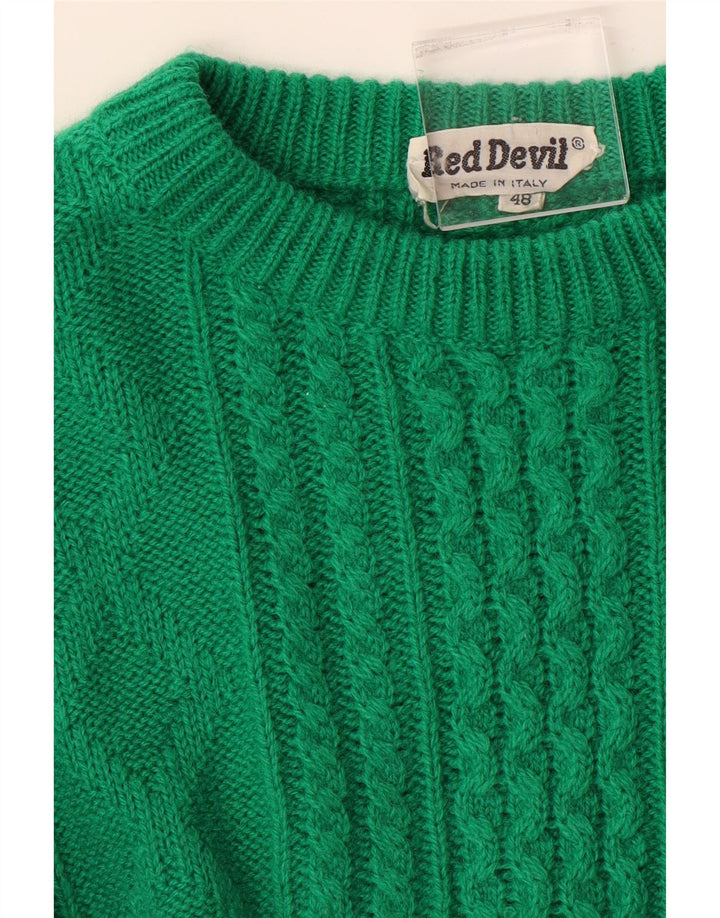 Suéter feminino VINTAGE com gola canoa IT 48 XL verde