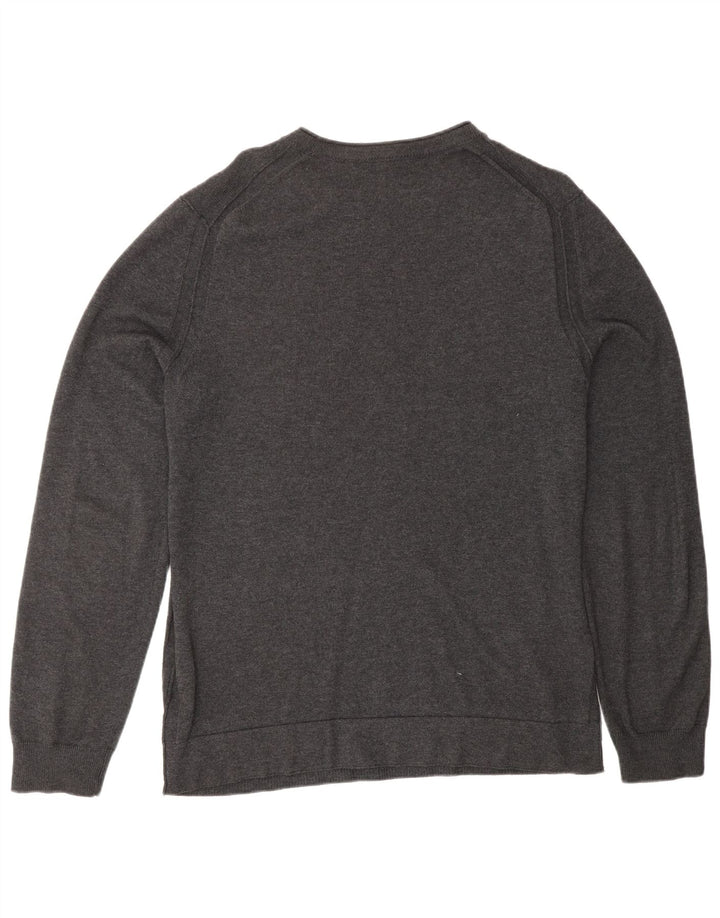HUGO BOSS Mens Crew Neck Jumper Sweater Medium Grey Cotton