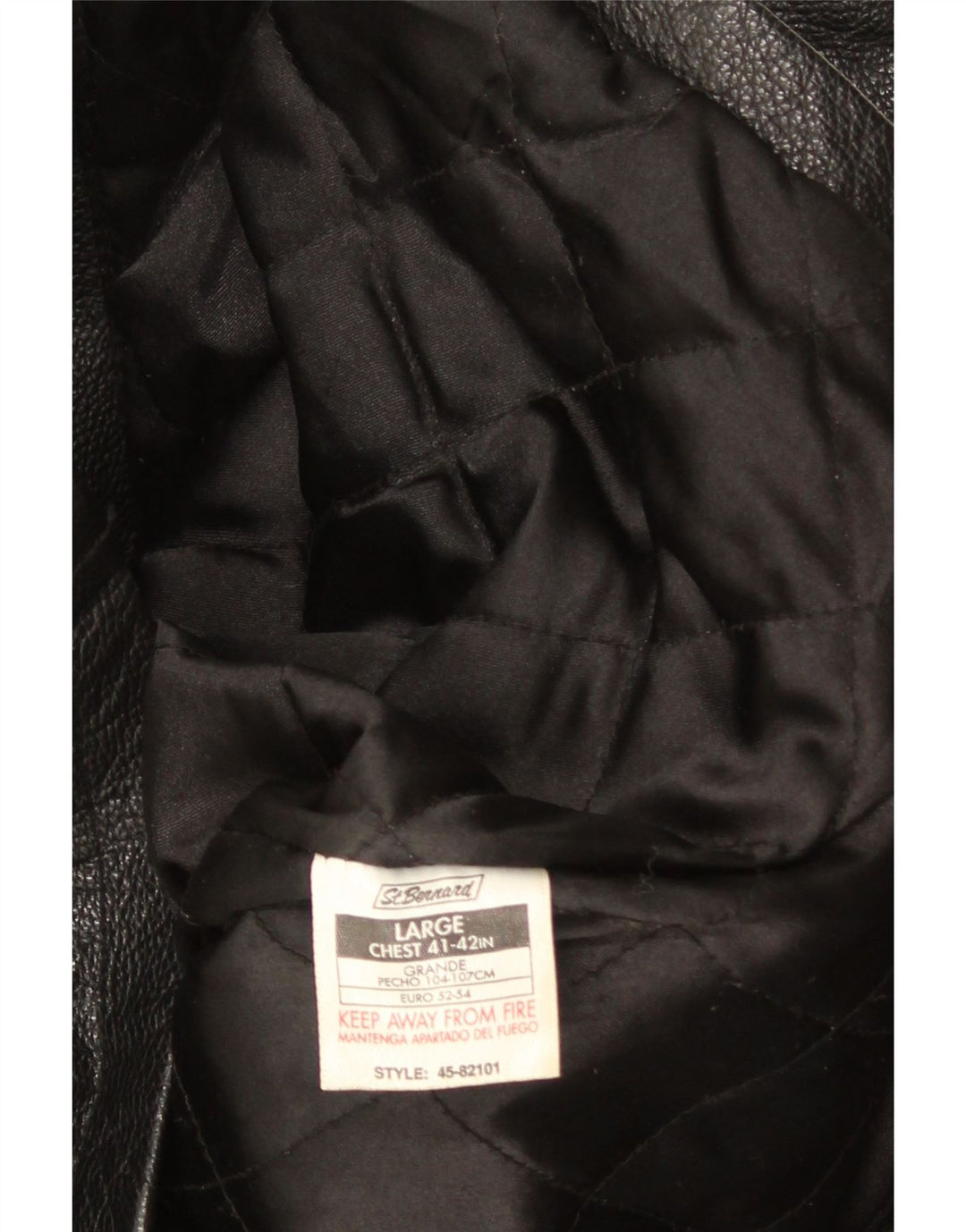 Jaqueta de couro masculina St. Bernard UK 41 grande preta