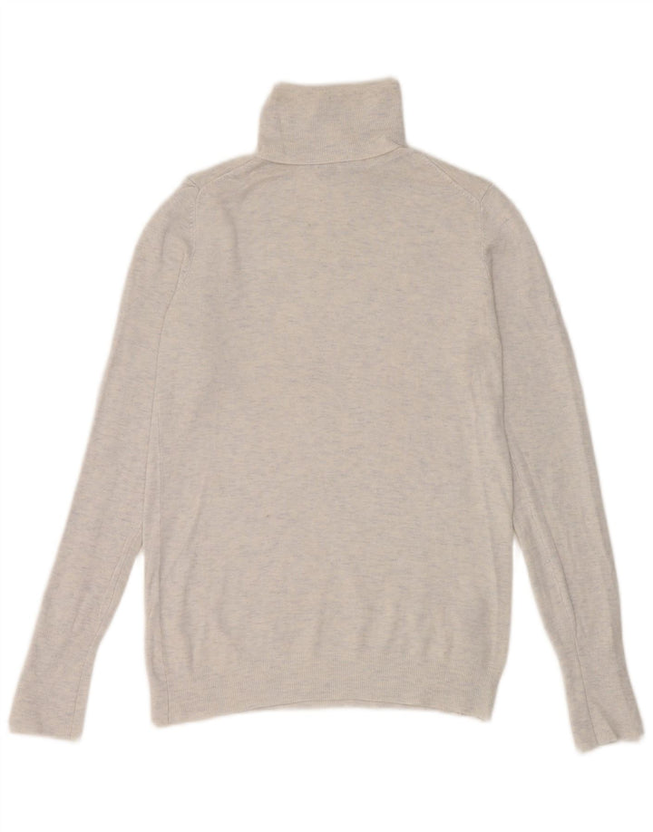 Zara Womens Roll Neck Jumper Sweater UK 12 Medium White Flecked Viscose