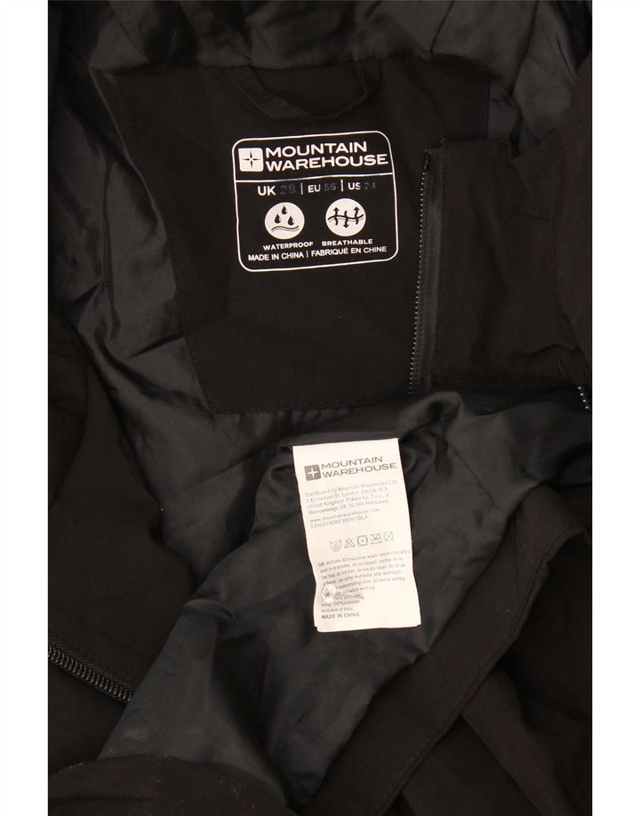 Mountain Warehouse Womens Hooded Raincoat UK 28 6XL Black Polyester