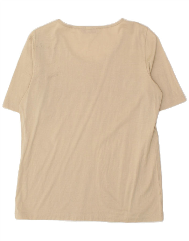 ROCCOBAROCCO Womens T-Shirt Top IT 48 XL Beige Cotton Vintage Roccobarocco and Second-Hand Roccobarocco from Messina Hembry 