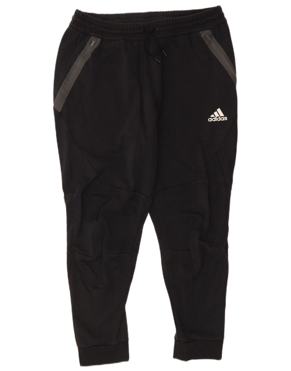 Adidas Mens Tracksuit Trousers Joggers XL Black Colourblock Cotton