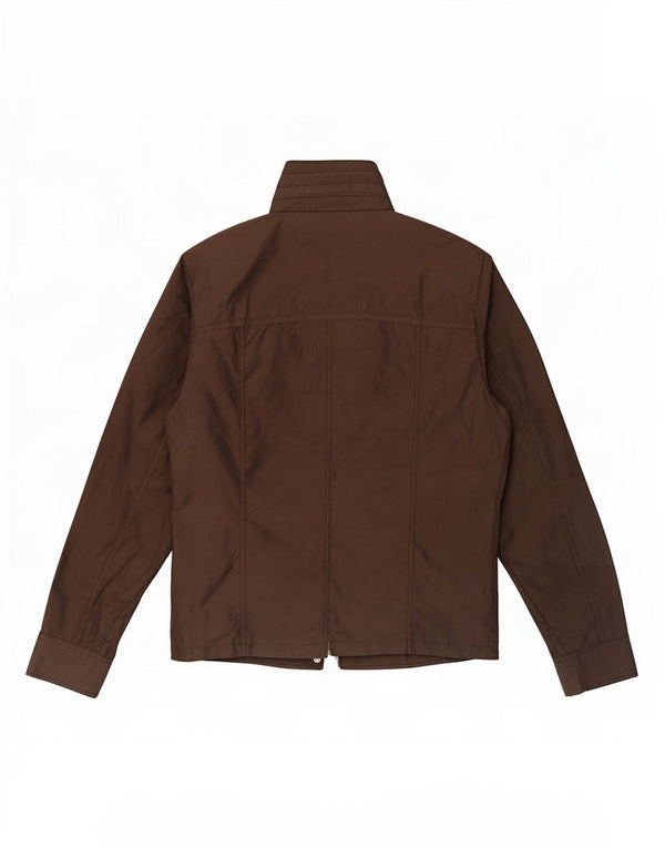 Jaqueta utilitária masculina Zara UK 40 grande poliéster marrom