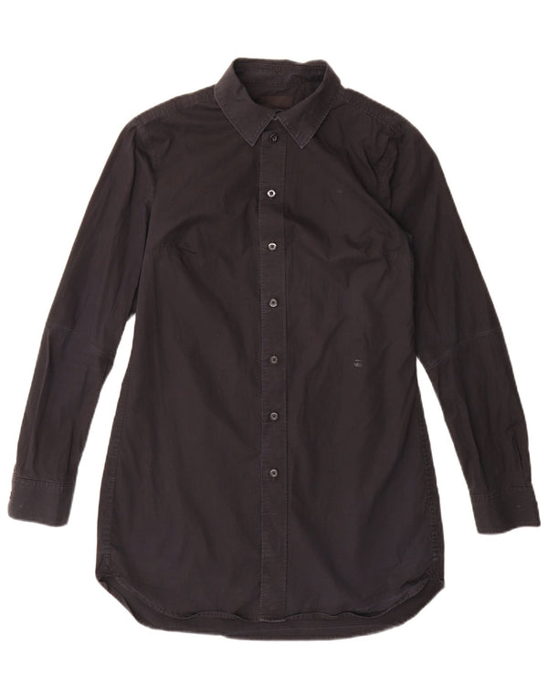 G-Star Womens Shirt Dress UK 12 Medium Black Cotton