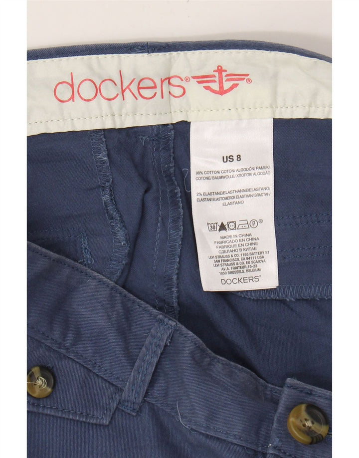 DOCKERS Womens Straight Capri Trousers US 8 Medium W32 L19 Navy Blue Vintage Dockers and Second-Hand Dockers from Messina Hembry 