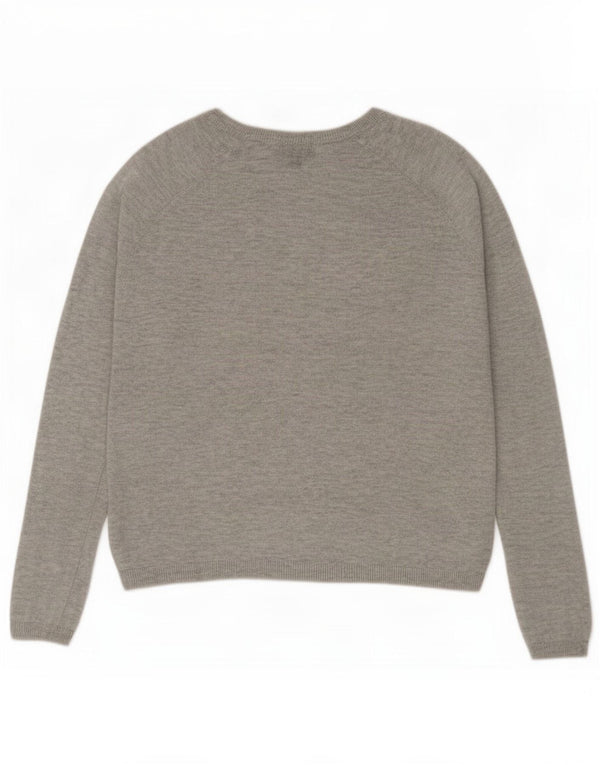 Topshop Pull surdimensionné à col bateau pour femme UK 6 XS Gris Colorblock