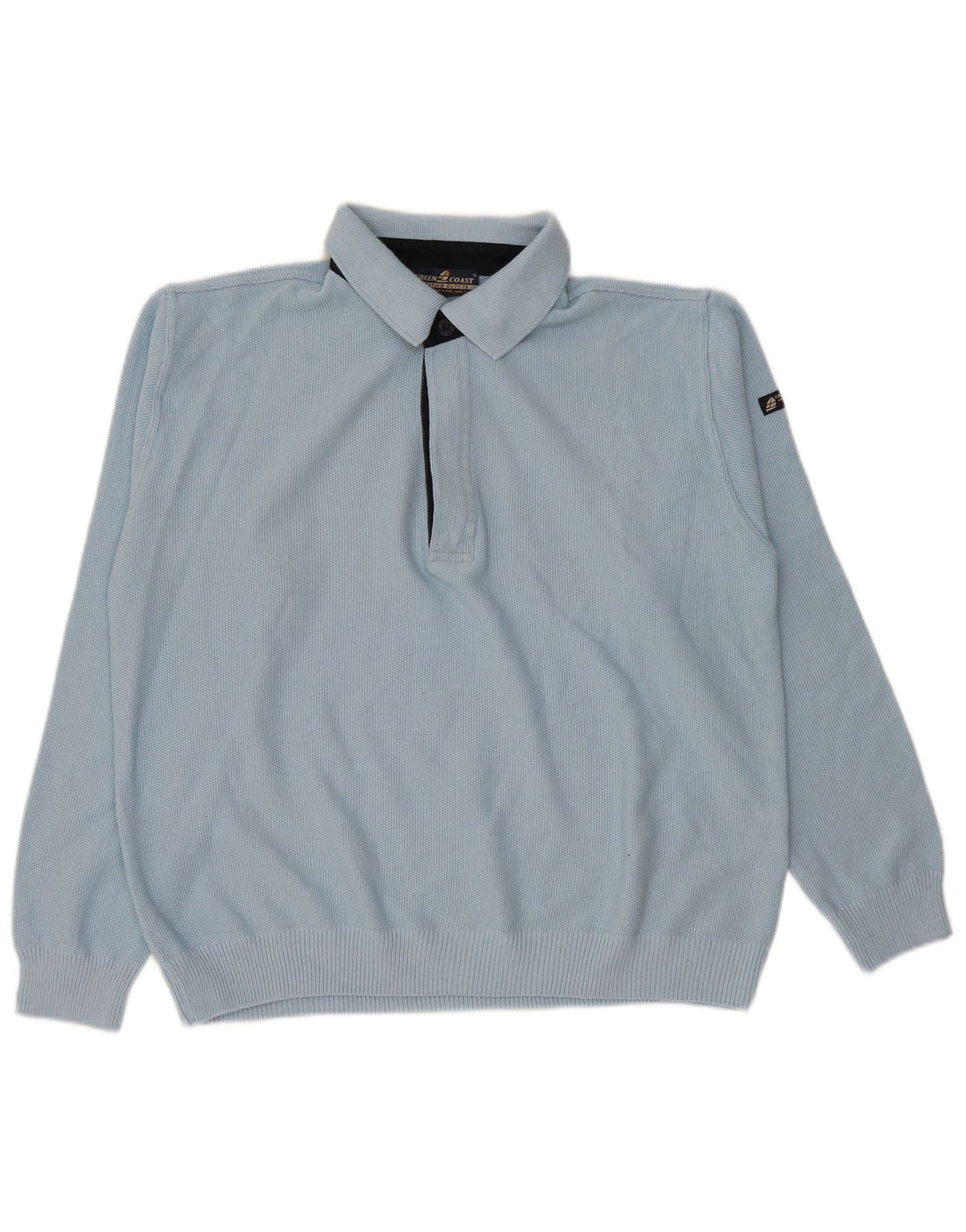 Green Coast Mens Polo Neck Jumper Sweater IT 50 Medium Blue
