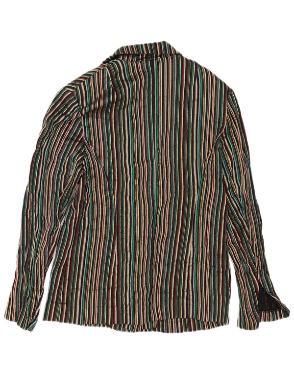 Vintage Womens 5 Button Blazer Jacket UK 12 Medium Multicoloured Striped