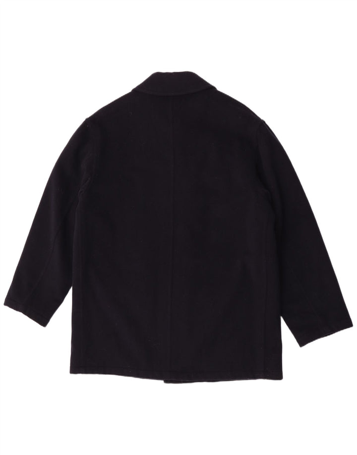 Caesar Herrenmantel UK 42 XL Marineblaue Schurwolle