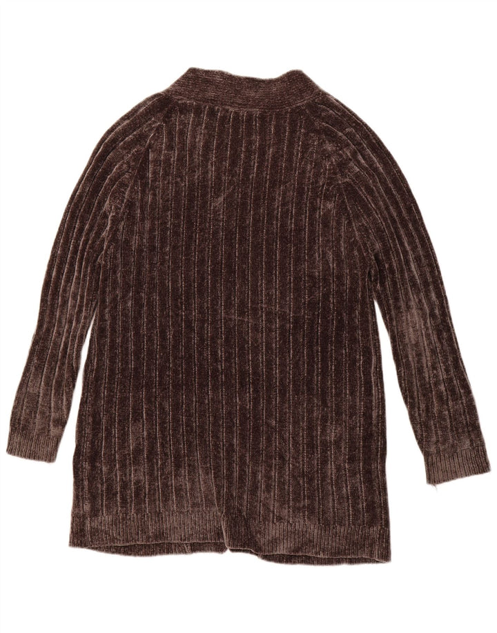 ZARA Womens Oversized Longline Open Cardigan Sweater UK 10 Small Brown