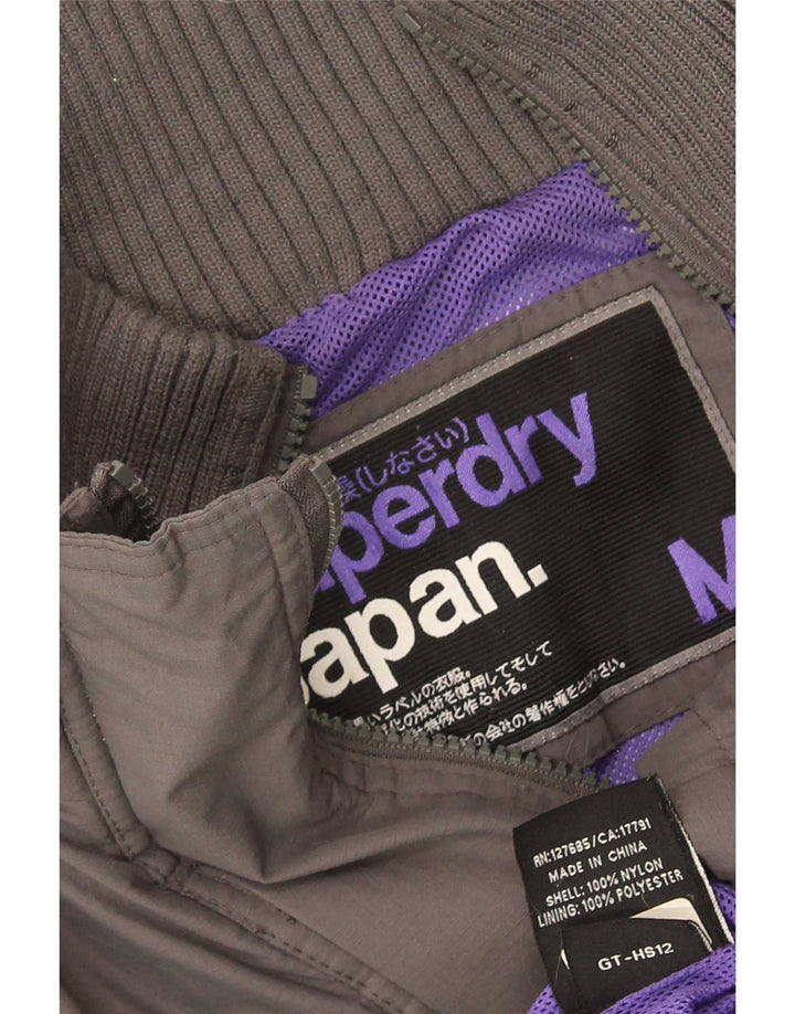 Superdry Damen Graphic Windjacke UK 12 Mittelgraues Polyester