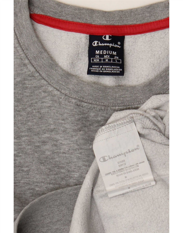 Champion Herren-Sweatshirt-Pullover aus mittelgrau gefleckter Baumwolle
