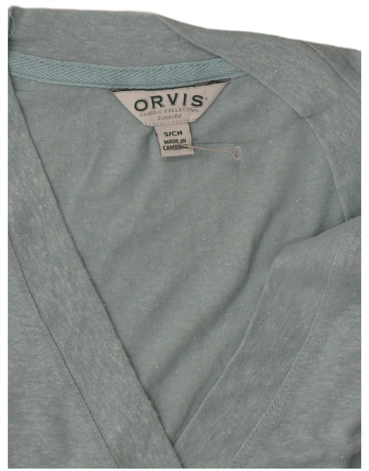 ORVIS Womens Oversized Top 3/4 Sleeve UK 10 Small Blue