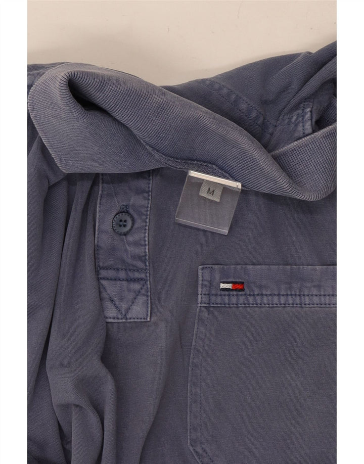TOMMY HILFIGER Mens Polo Shirt Medium Navy Blue Cotton