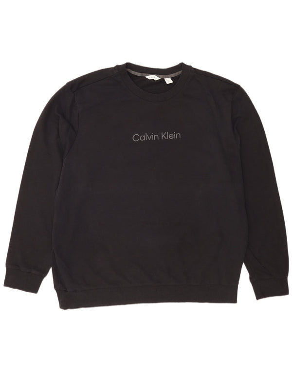Calvin Klein Mens Graphic Sweatshirt Jumper 2XL Black Cotton