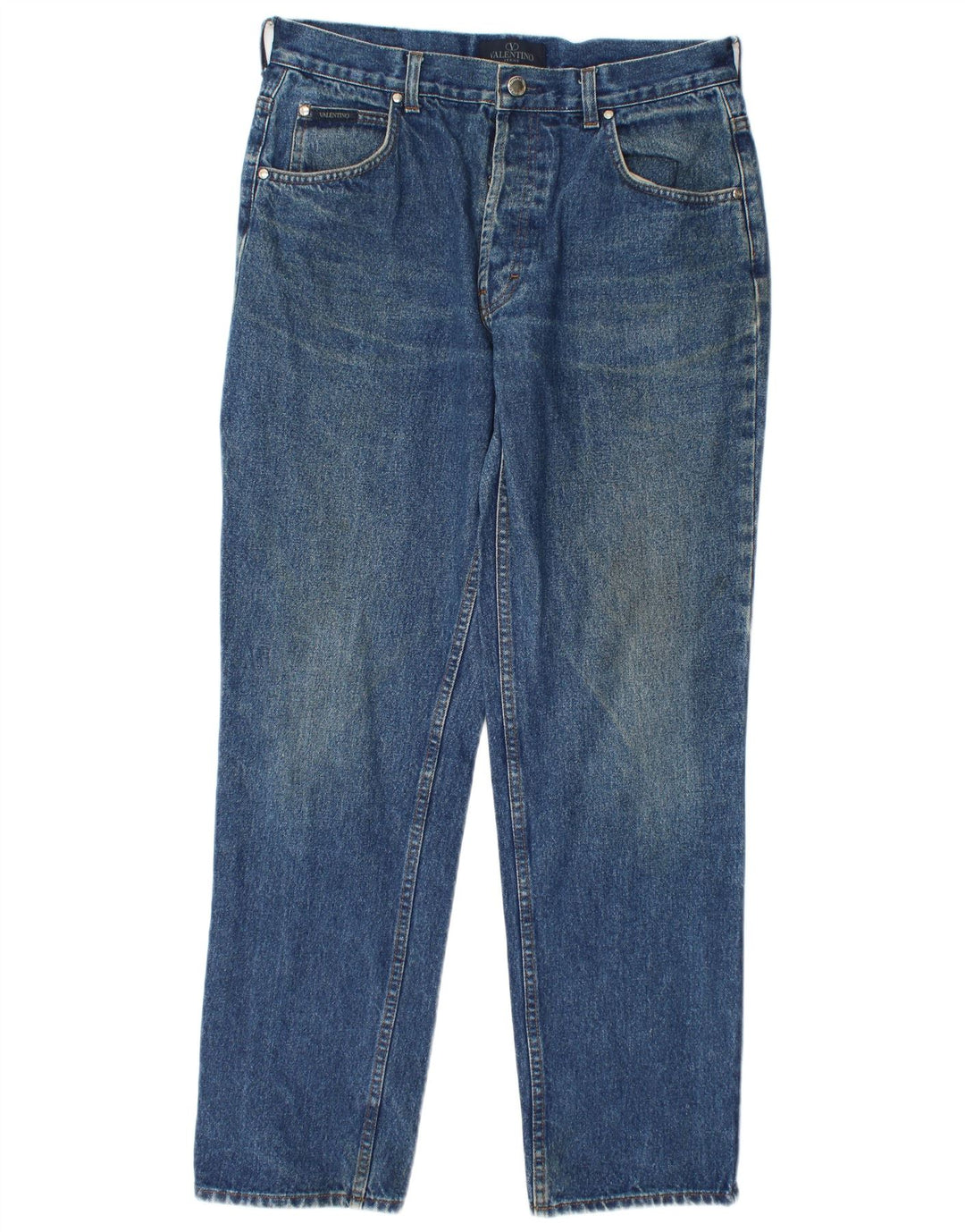 Valentino Womens Straight Jeans W34 L31 Blue Cotton