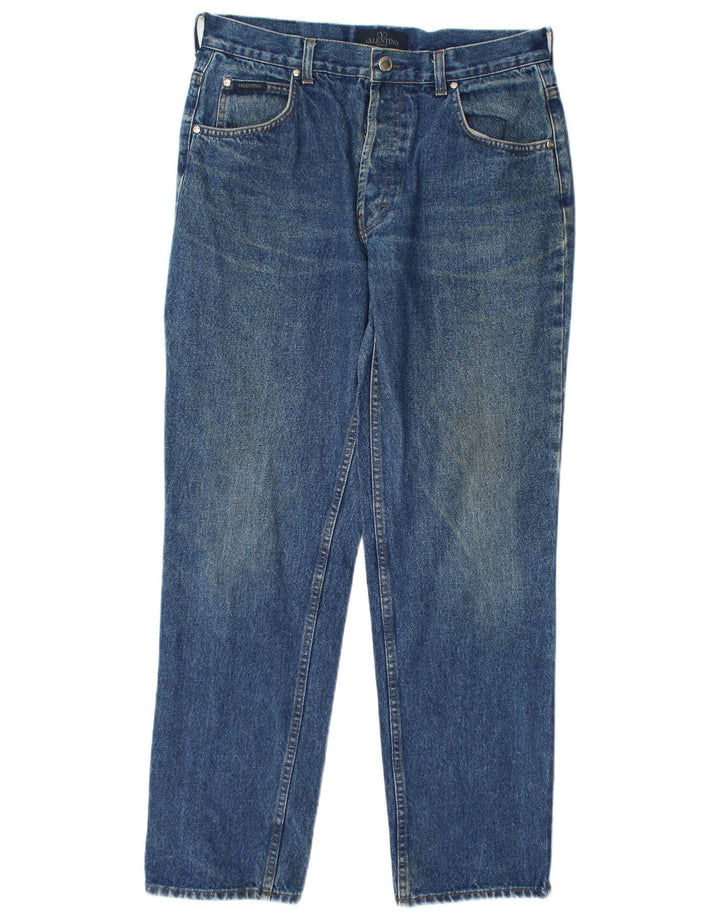 Valentino Womens Straight Jeans W34 L31 Blue Cotton