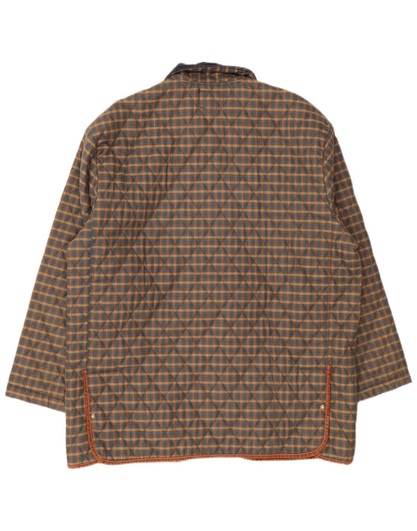 Jaqueta acolchoada masculina Derby Saddlery UK 42 XL poliéster xadrez multicolorido