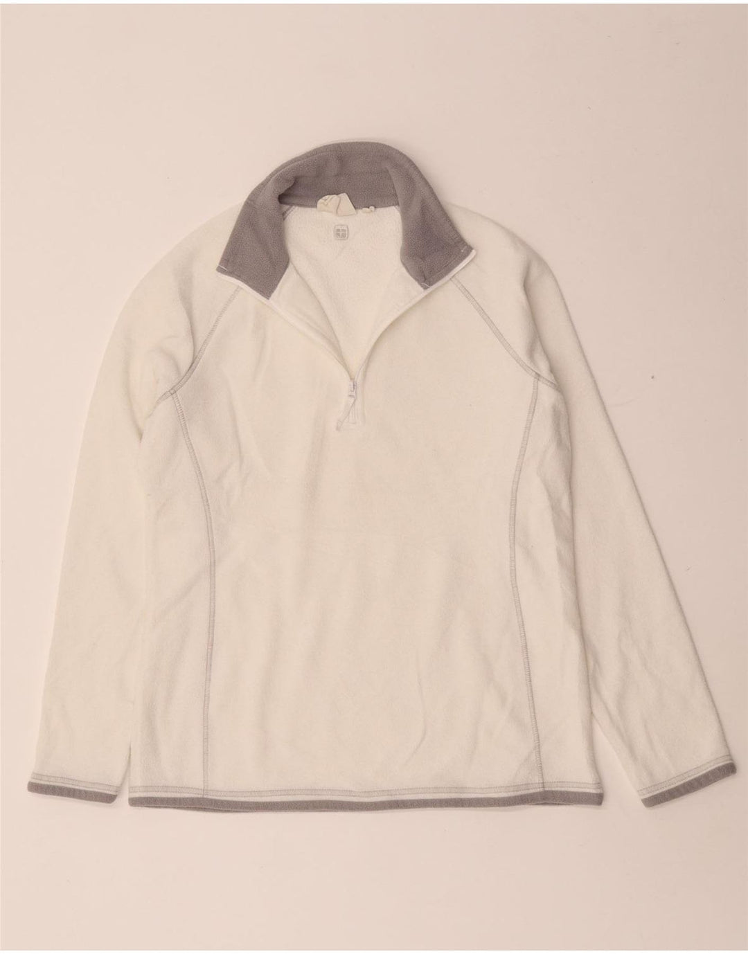 Mountain Warehouse Womens Zip Neck Fleece Jumper UK 12 Medium White