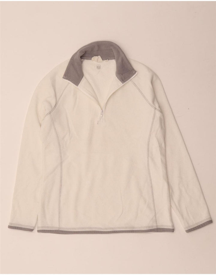 Mountain Warehouse Womens Zip Neck Fleece Jumper UK 12 Medium White