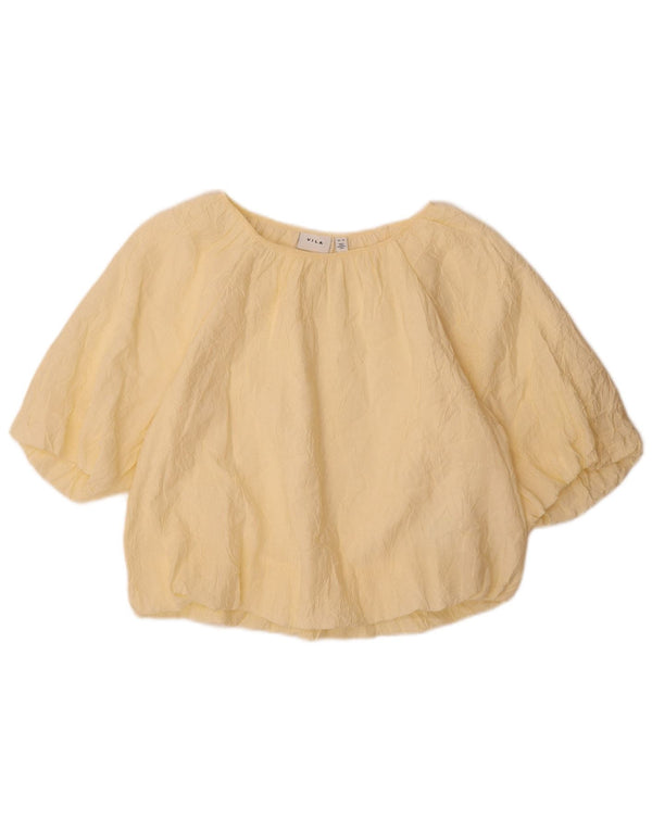 Vila Womens Oversized Bluse Top EU 38 Medium Yellow Viscose