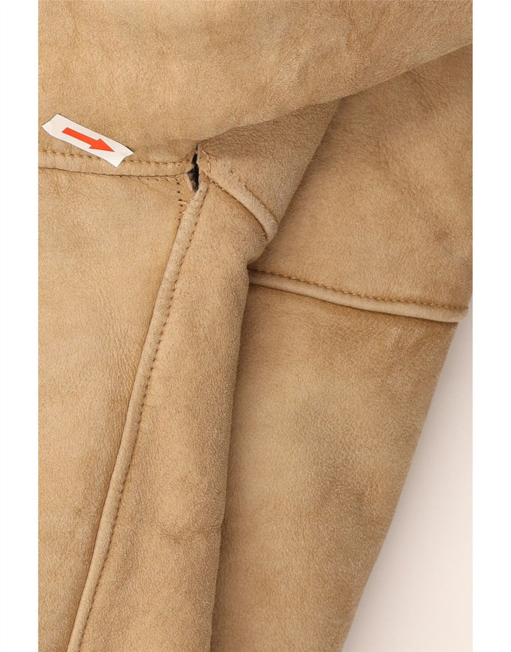Jachetă vintage pentru bărbați din shearling UK 38 maro mediu