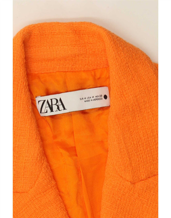 Zara Womens Crop Dobbeltradet vest UK 14 Medium Orange