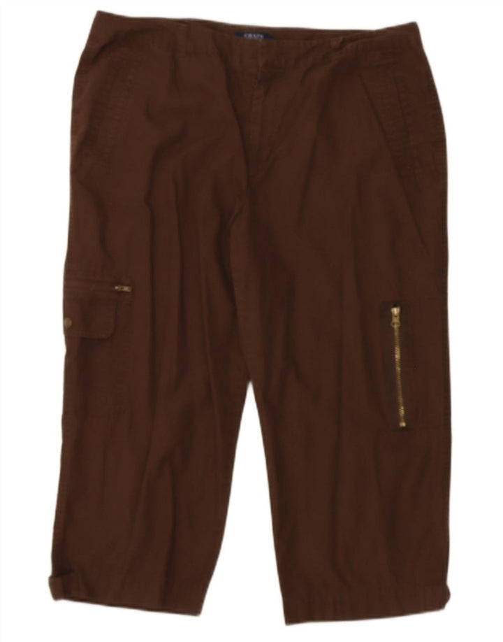 Calça Cargo Capri Feminina CHAPS US 14 XL W36 L20 Algodão Marrom