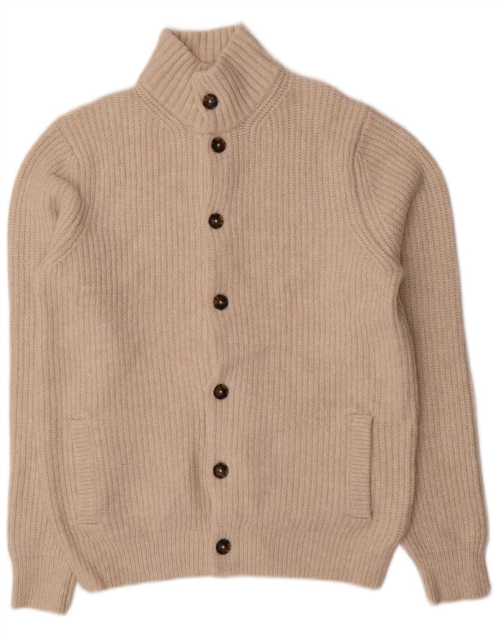 Marks & Spencer Mens Cardigan Sweater Medium Beige Wool