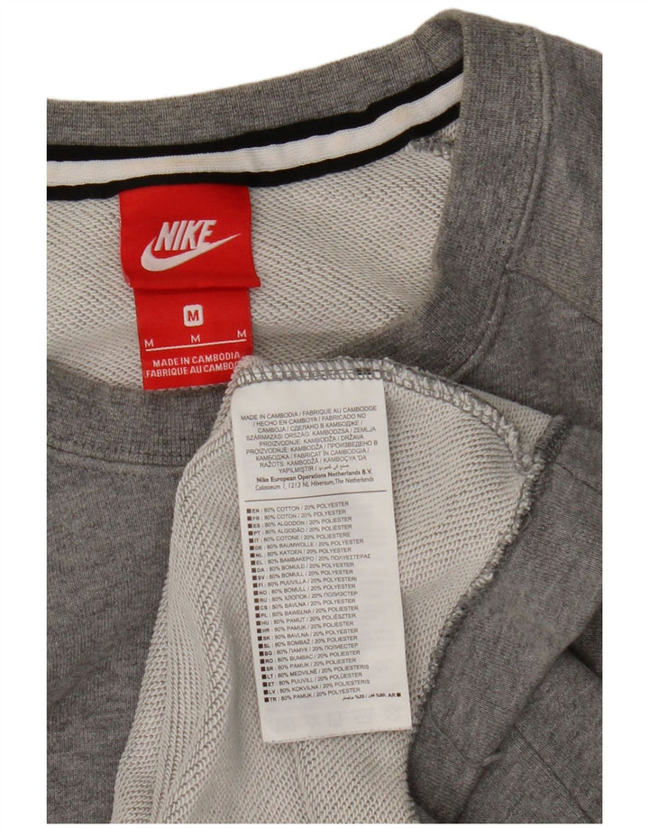 Nike Herren-Sweatshirt-Pullover aus mittelgrau gefleckter Baumwolle