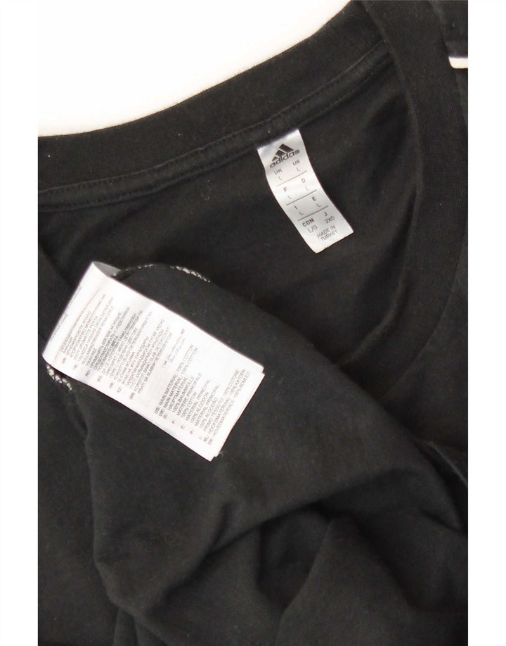 Adidas Męski T-shirt Top Duży Czarny Bawełniany