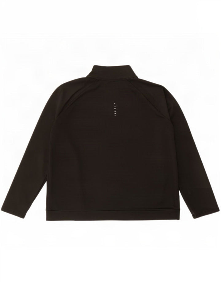 Nike Hommes Dri Fit Zip Neck Pull Survêtement Top XL Noir Polyester