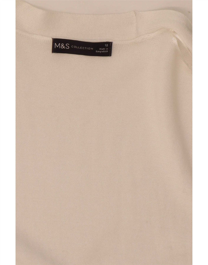 Maglione cardigan aperto da donna Marks & Spencer UK 12 medio bianco