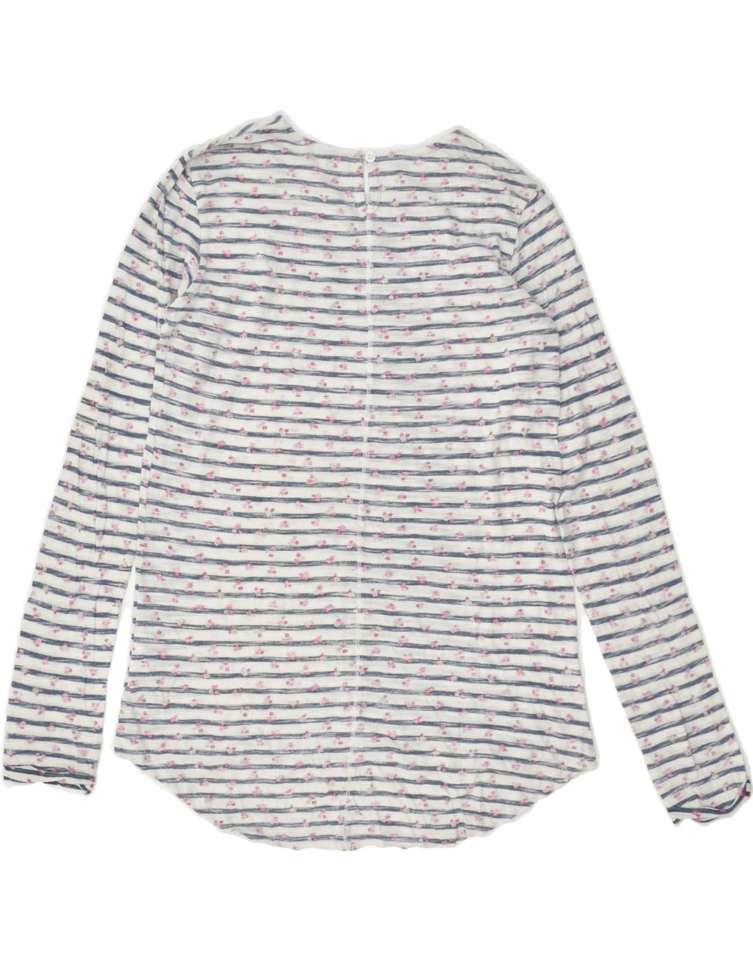 BENETTON Girls Graphic Top Long Sleeve 11-12 Years 2XL  Blue Striped | Vintage Benetton | Thrift | Second-Hand Benetton | Used Clothing | Messina Hembry 
