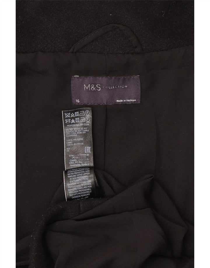 Cappotto da donna Marks & Spencer UK 16 grande poliestere nero