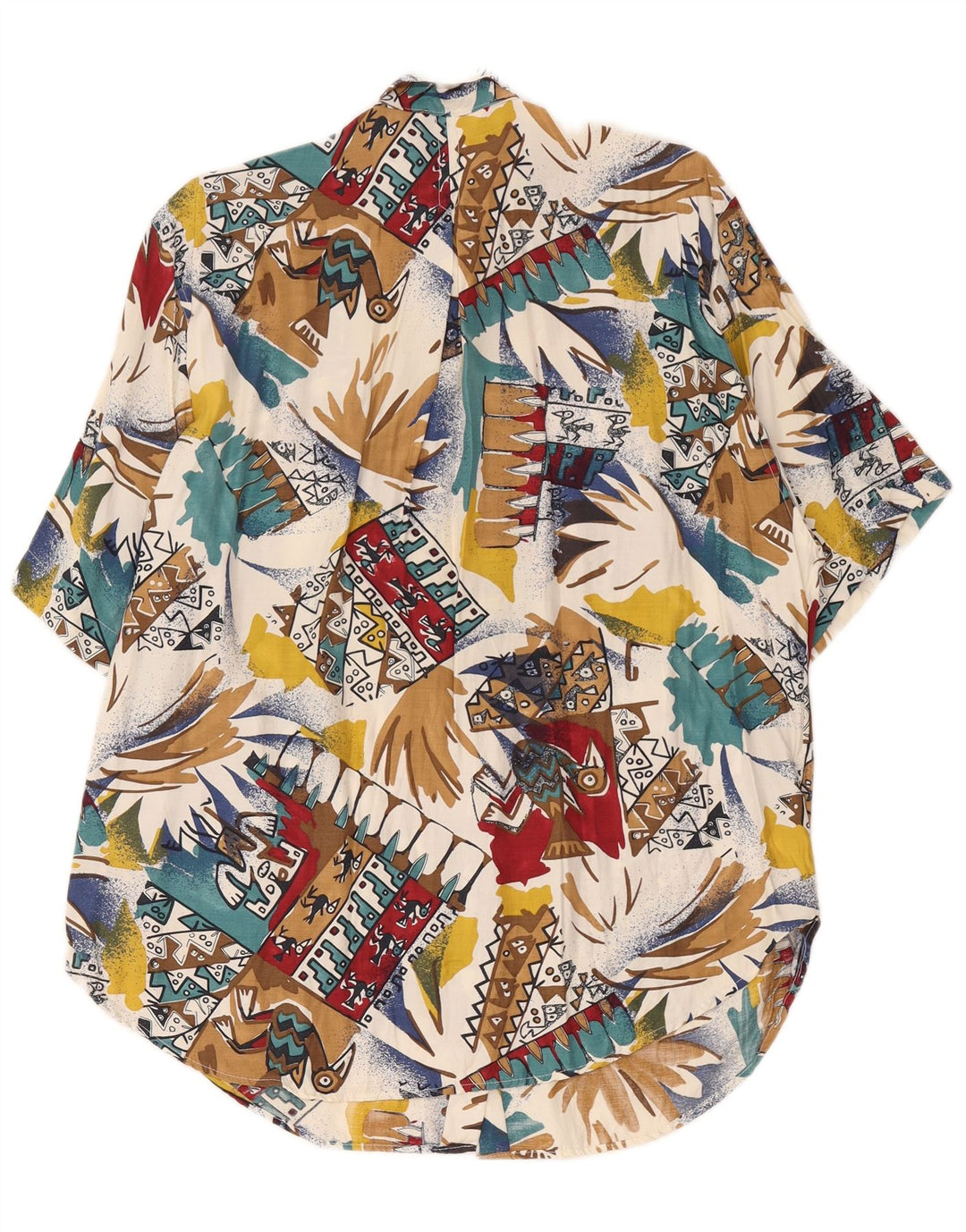 Vintage Womens Oversized Hawaiian Shirt UK 16 Large Multicoloured Retro