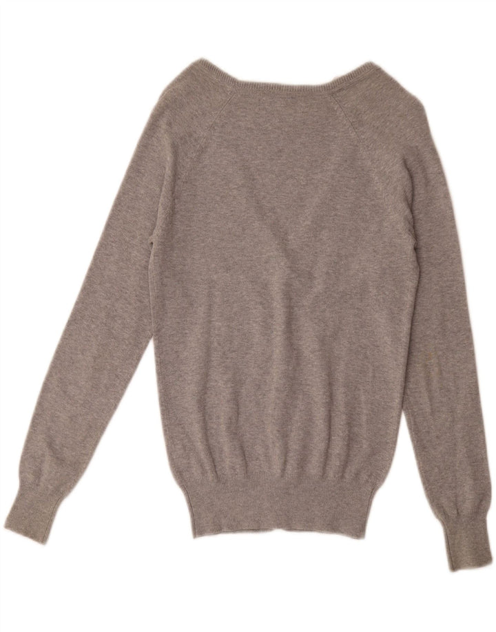 Zara Womens Cardigan Sweater UK 10 Small Grey Cotton