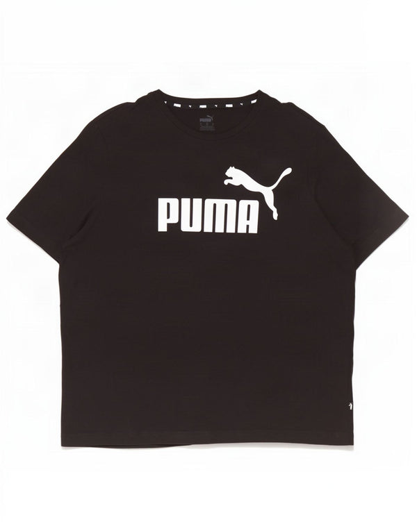 T-shirt grafica da uomo Puma Top XL in cotone nero