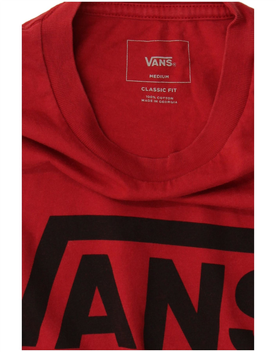 Vans Herre Classic Fit T-Shirt Top Medium Rød Bomuld