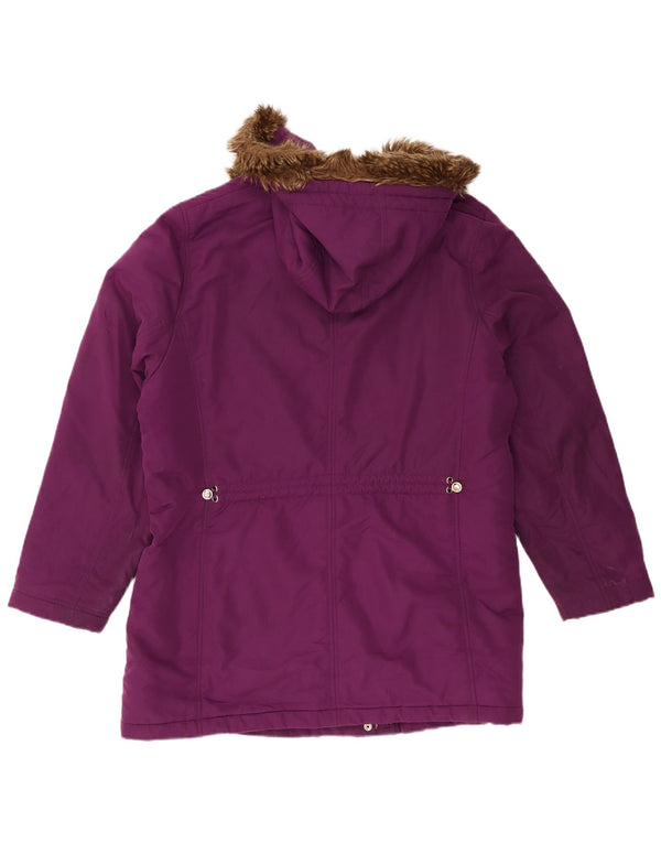 Marks & Spencer Chaqueta Parka con Capucha para Mujer UK 20 2XL Poliéster Morado