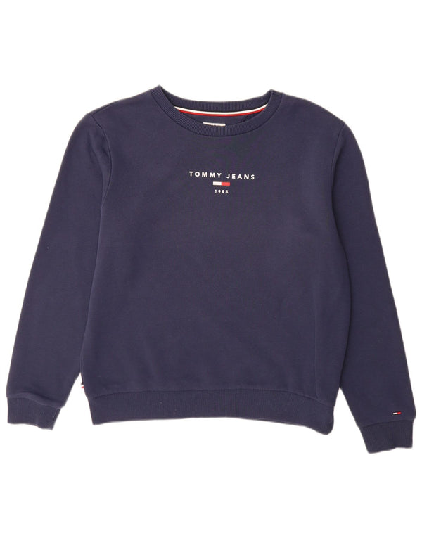 Tommy Hilfiger Womens Graphic Sweatshirt Jumper UK 16 Large Navy Blue